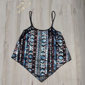 Rue 21 Seqince Tank Top with Black Underlay